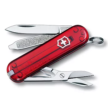 VICTORINOX 經典7用瑞士刀-透明紅