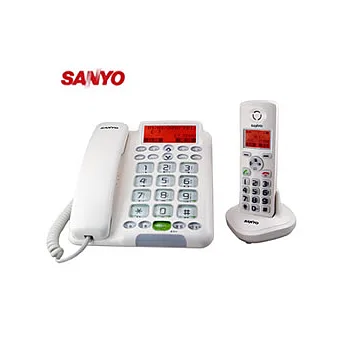 三洋 SANYO DECT中文顯示/聽筒增音 數位長距離子母機無線電話_DCT-9951[珍珠白]珍珠白