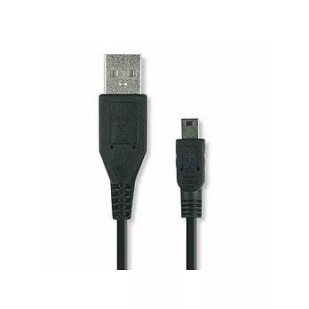 USB 2.0 A公 對 Mini 5pin 傳輸線-1米                              黑色