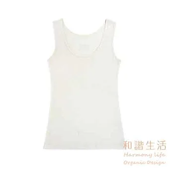 【和諧生活有機棉】仕女緹花無袖內衣M原棉米白