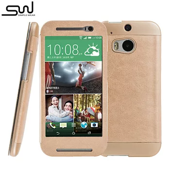 SIMPLE WEAR HTC One (M8) 專用 LUCID 玻璃全螢幕觸控保護套 - 金