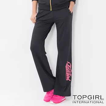 TOP GIRL-連帽抽繩顯瘦修身套裝-褲子S黑