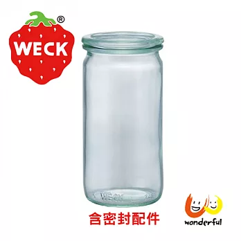 德國Weck 975玻璃罐附玻璃蓋與密封配件 Straight Jar 340ml 單瓶裝