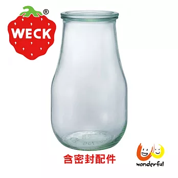 德國Weck 739玻璃罐附玻璃蓋與密封配件 Tulip Jar 2700ml 單瓶裝