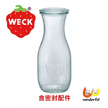 德國Weck 764玻璃瓶附玻璃蓋與密封配件 Juice Jar 530ml 單瓶裝