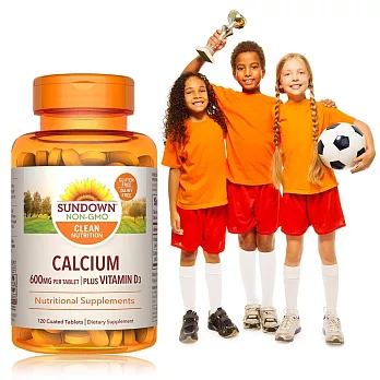 Sundown日落恩賜 鈣600mg Plus D3加強錠(120錠/瓶)(到期日2026/7/31)