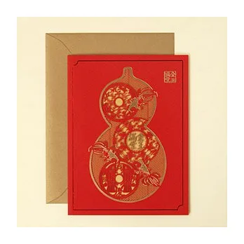 知音文創/雷射金緻雕花賀年卡/金玉滿堂