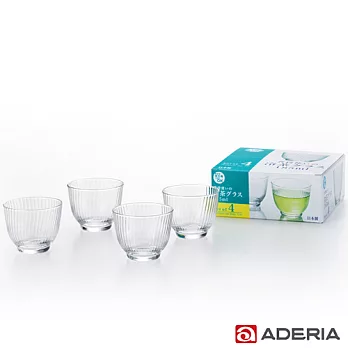 【ADERIA】日本進口羅紋玻璃杯四件組185ml