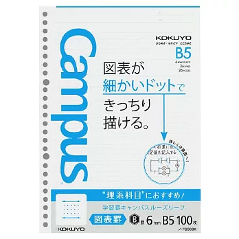 KOKUYO 學習專用Campus活頁紙-理組圖表36行