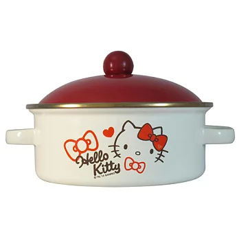 Hello Kitty琺瑯雙耳鍋KT-1720白色