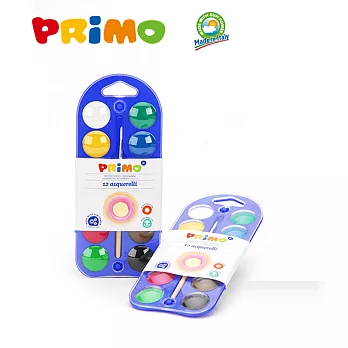 義大利primo 可水洗12色無毒水彩顏料(附筆)