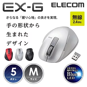 ELECOM M-XG進化款無線滑鼠(M)-白