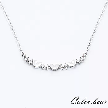 【卡樂熊】初心不變排鑽短鍊/鎖骨鍊-銀色