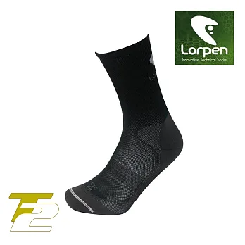 Lorpen T2 登山健行襪 CIC/城市綠洲(吸濕排汗、萊卡、彈性耐用、西班牙)黑/S