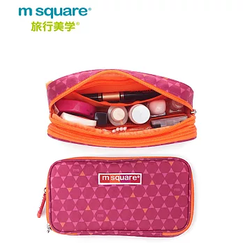 m square商旅系列Ⅱ化妝包L紅色六角紋