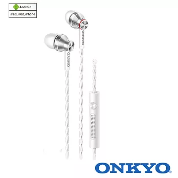 ONKYO E300M (白)智慧型手機用耳塞式耳機白色