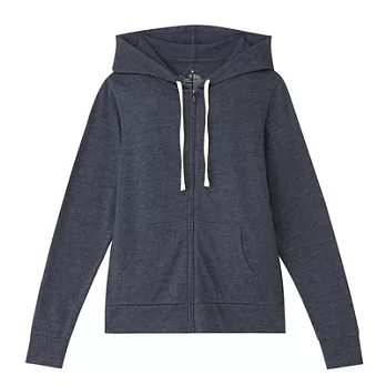 [MUJI無印良品]女棉混拉鍊連帽外套XS暗藍