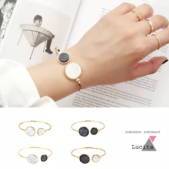 LuciTA 時尚空運新款 歐美風潮大理石紋手環_四款大白小黑