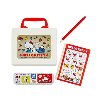《Sanrio》HELLO KITTY復古設計迷你文具組附提盒(文具小物)