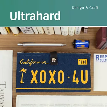 Ultrahard City Road 系列雙拉鍊筆袋 -加州車牌 California