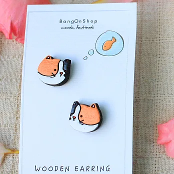Bang_On_Shop From Bangkok.三花貓耳針式耳環