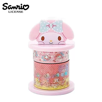 【日本正版授權】三麗鷗人物 膠帶 收納座 紙膠帶組 桌上小物 Sanrio -美樂蒂