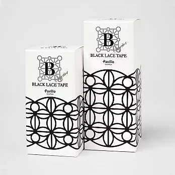 日本 Pavilio LaceTape風格膠帶_蕾絲系列(黑色)_葉子(寬:70mm)