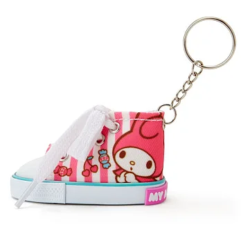 《Sanrio》美樂蒂趣味帆布鞋造型迷你鑰匙圈(直紋糖果)