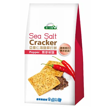 【統一生機】亞麻仁海鹽蘇打餅-蕎麥椒鹽168g/袋