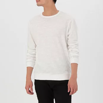 [MUJI無印良品]男有機棉圓領長袖T恤XL柔白