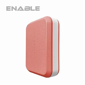 【台灣製造】ENABLE EZ 5200mAh 類皮革 快充行動電源粉橘色