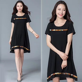 【NUMI】森-顯瘦A字中長款連衣裙-黑色-51550(M-2XL可選)M黑色