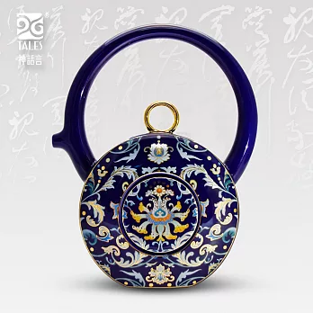 《新乾隆美學．8福運轉》茶器．花青鳳蓮（一壺一杯）