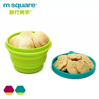 m square摺疊碗新系列kids-M藍綠