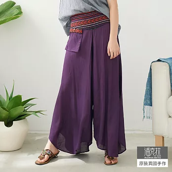 【潘克拉】手工編織素色八角褲-F TM852　FREE紫色