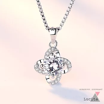 LuciTA 輕甜四葉草 小清新 鑲鑽鋯石項鍊