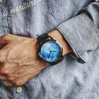 Watch-123 星空傳說-創意圖案休閒潮選手錶 (2色任選)藍色