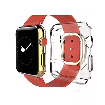 Apple Watch TPU全包透明保護殼(螢幕正面無蓋) 適用S2/S3 38mm