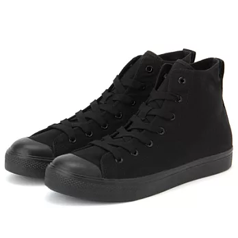 [MUJI無印良品]撥水加工有機棉舒適高筒休閒鞋-JP25.5黑色
