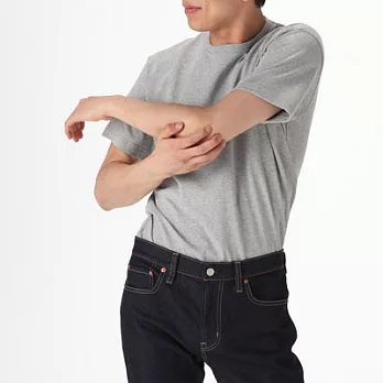 [MUJI無印良品]男有機棉粗織附口袋短袖T恤M灰色