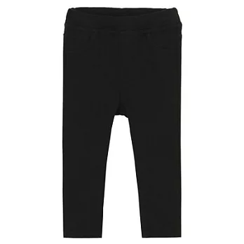 [MUJI無印良品]幼兒棉混輕鬆活動舒適拼接針織緊身長褲100黑色
