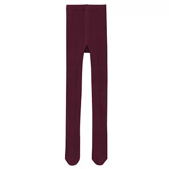 [MUJI無印良品]兒童棉混螺紋褲襪紫紅100~110