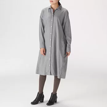 [MUJI無印良品]女有機棉法蘭絨洋裝M~L灰色