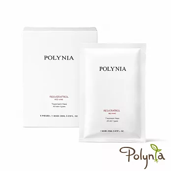 【Polynia 璞亞】白藜蘆醇紅酒片狀面膜 5入盒裝