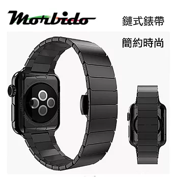 Morbido蒙彼多 Apple Watch 44mm鍊式不鏽鋼錶帶(黑色)