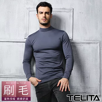 【TELITA】蓄熱內刷毛保暖高領T恤M灰色
