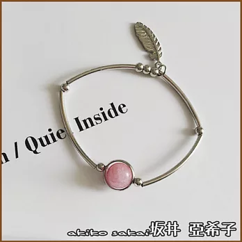 『坂井．亞希子』透明系美人簡約造型轉珠手鍊 -粉色