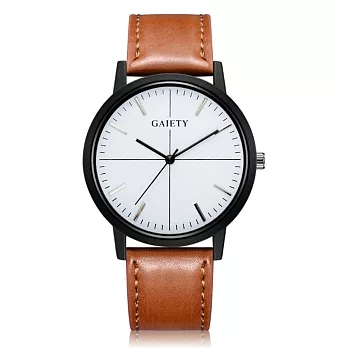 Watch-123 紐約經典時尚新風範白色盤手錶 (3色任選)淺棕色