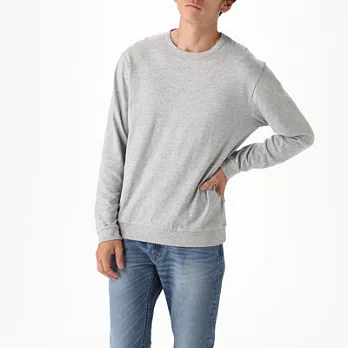 [MUJI無印良品]男有機棉節紗長袖T恤L灰色