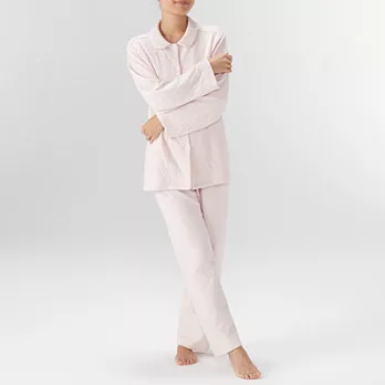 [MUJI無印良品]女有機棉混無側縫針織刺縫家居睡衣M粉紅